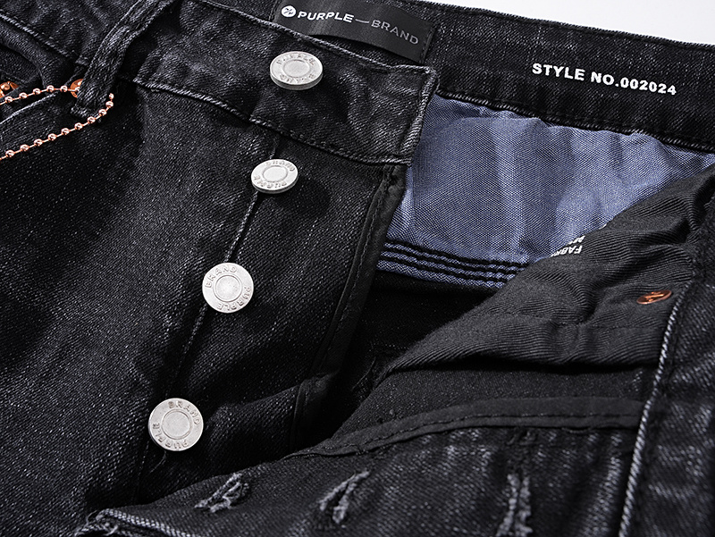 Purple Brand Washed Stacked Denim Jeans Black PU140