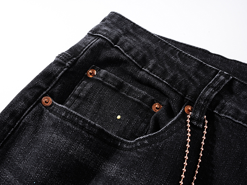 Purple Brand Washed Stacked Denim Jeans Black PU140