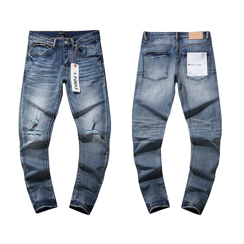 Purple Brand Washed Stacked Denim Jeans Blue PU103