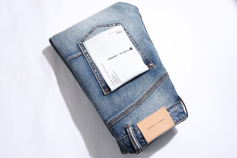 Purple Brand Washed Stacked Denim Jeans Blue PU103