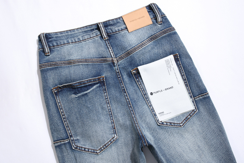 Purple Brand Washed Stacked Denim Jeans Blue PU103