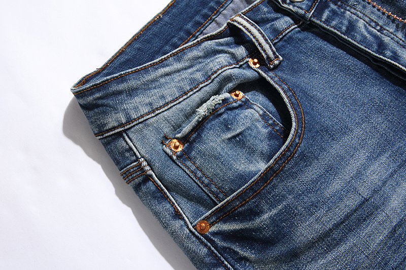 Purple Brand Washed Stacked Denim Jeans Blue PU103