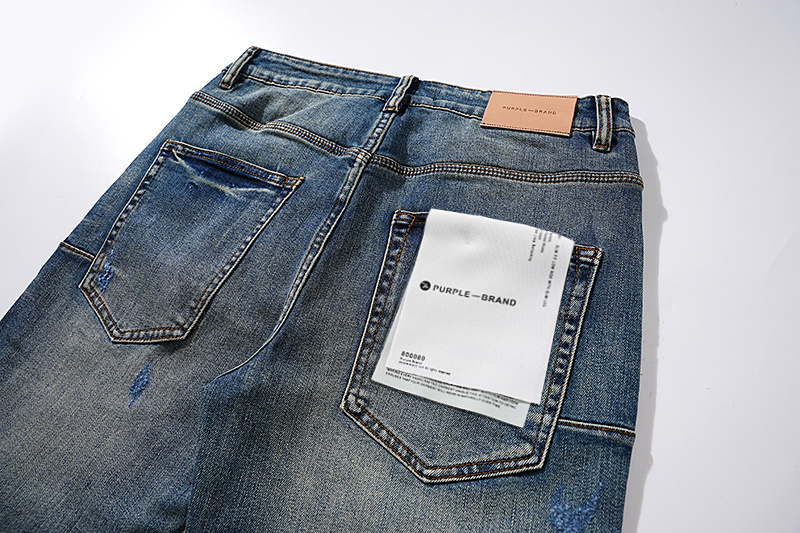 Purple Brand Washed Stacked Denim Jeans Blue PU107