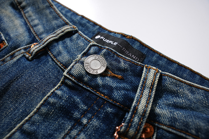 Purple Brand Washed Stacked Denim Jeans Blue PU107