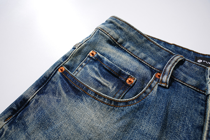 Purple Brand Washed Stacked Denim Jeans Blue PU107