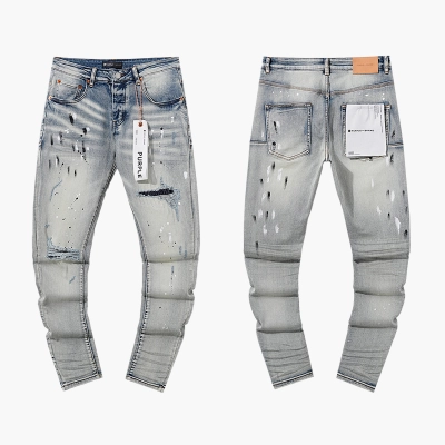 Purple Brand Washed Stacked Denim Jeans Gray PU139 01