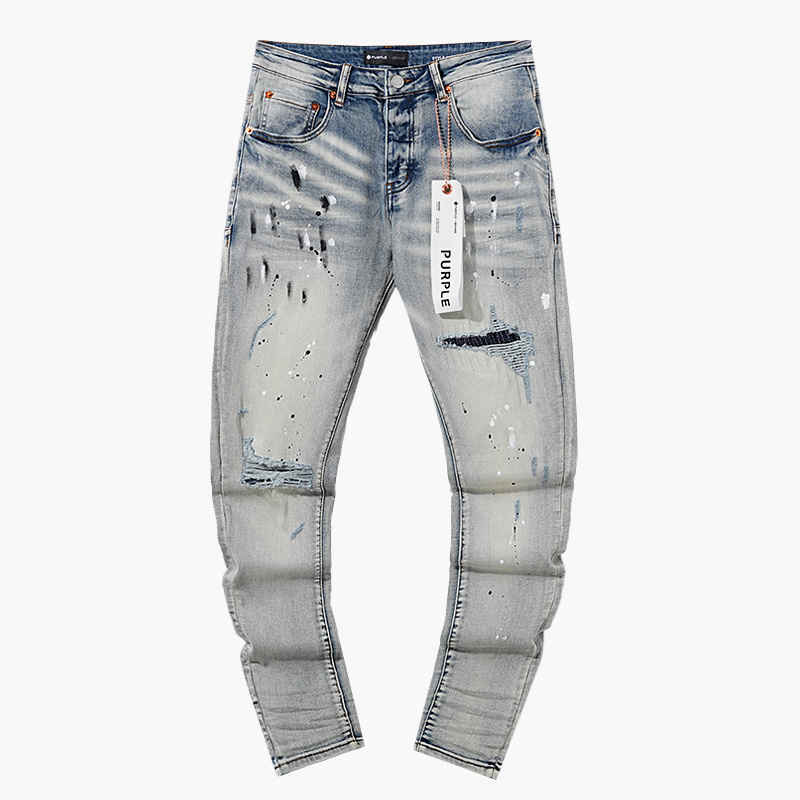 Purple Brand Washed Stacked Denim Jeans Gray PU139