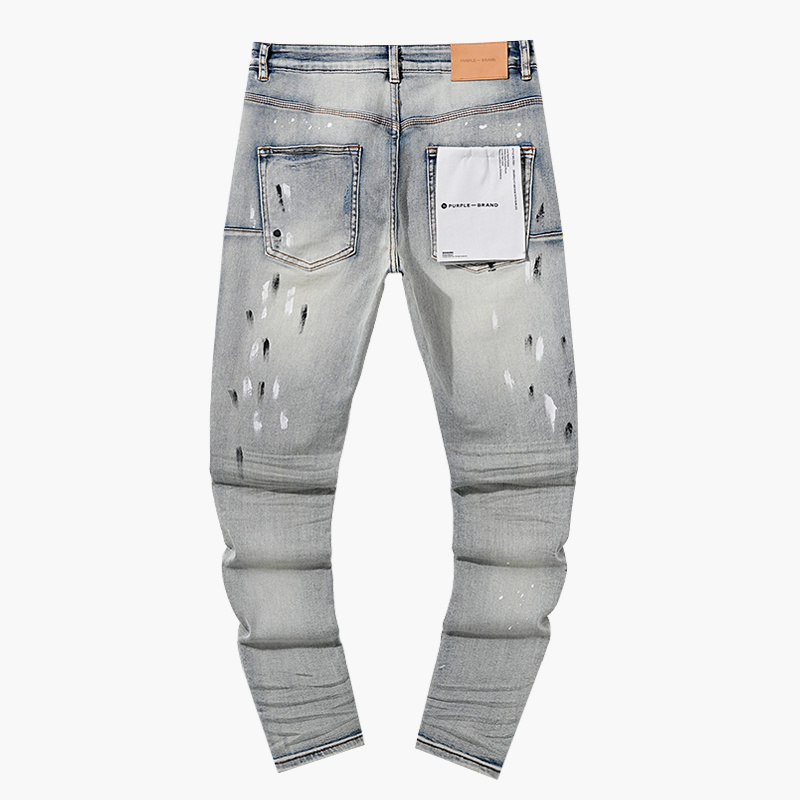 Purple Brand Washed Stacked Denim Jeans Gray PU139