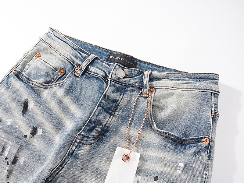 Purple Brand Washed Stacked Denim Jeans Gray PU139