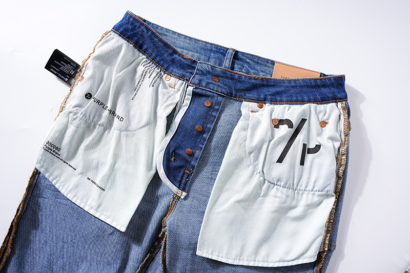 Purple Brand Washed Stacked Denim Jeans Light Blue PU106