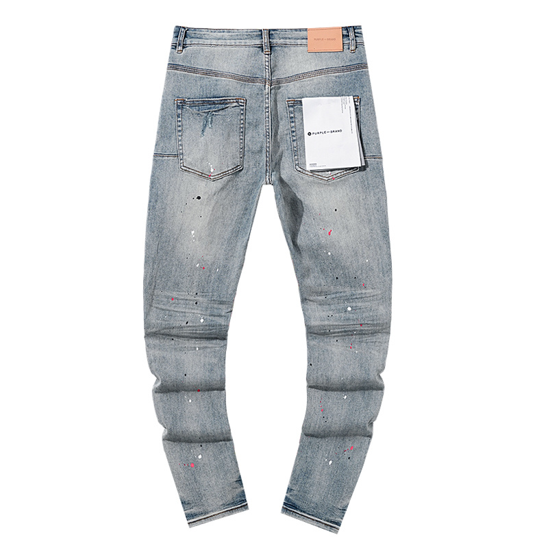 Purple Brand Washed Stacked Denim Jeans Light Blue PU138