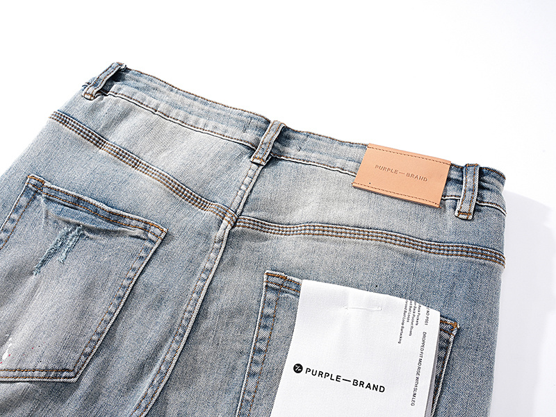 Purple Brand Washed Stacked Denim Jeans Light Blue PU138