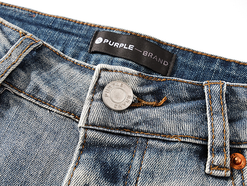 Purple Brand Washed Stacked Denim Jeans Light Blue PU138