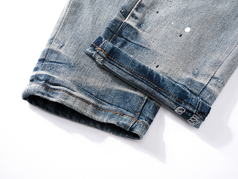 Purple Brand Washed Stacked Denim Jeans Light Blue PU138