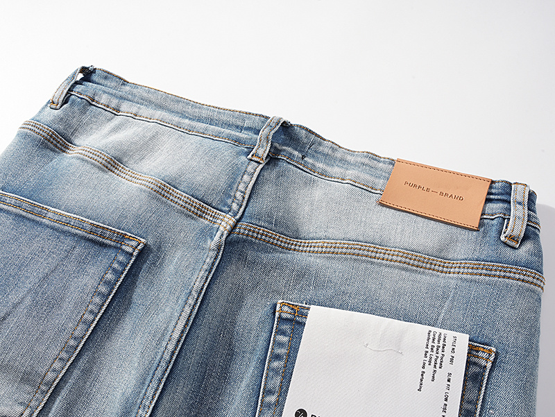 Purple Brand Washed Stacked Denim Jeans Light Blue PU142
