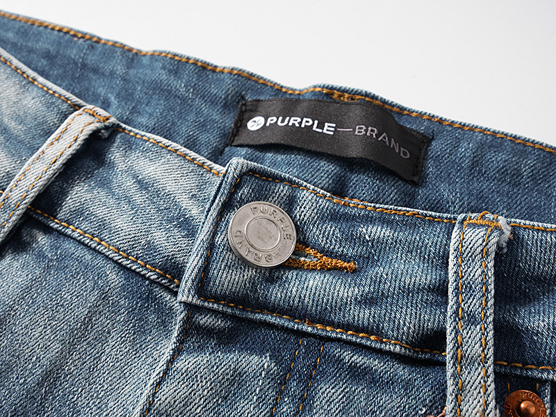 Purple Brand Washed Stacked Denim Jeans Light Blue PU142
