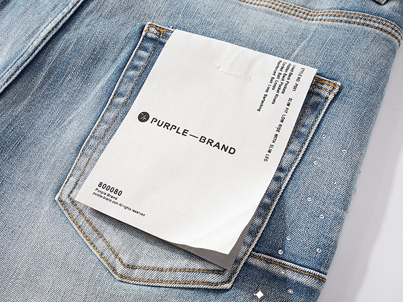 Purple Brand Washed Stacked Denim Jeans Light Blue PU142