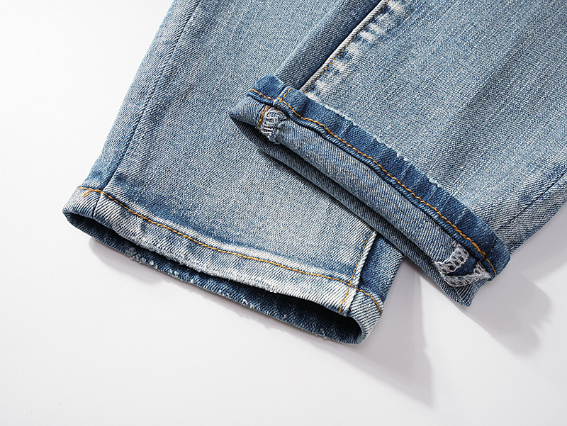 Purple Brand Washed Stacked Denim Jeans Light Blue PU142