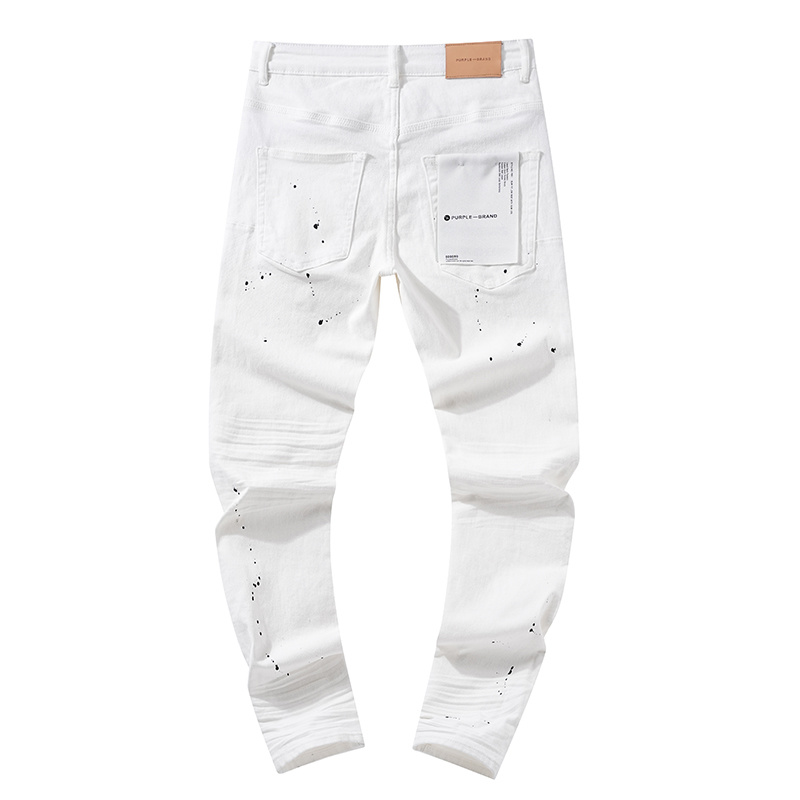 Purple Brand Washed Stacked Denim Jeans White PU105