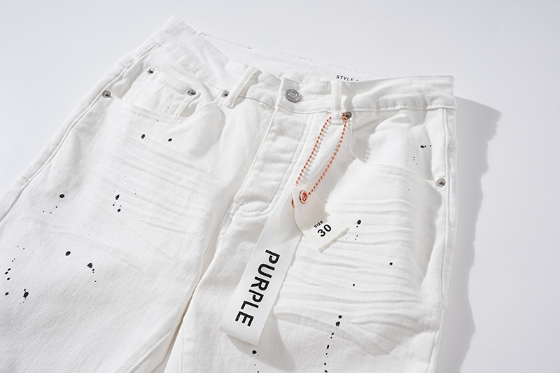 Purple Brand Washed Stacked Denim Jeans White PU105