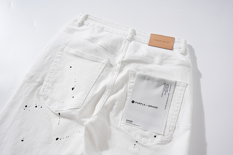 Purple Brand Washed Stacked Denim Jeans White PU105
