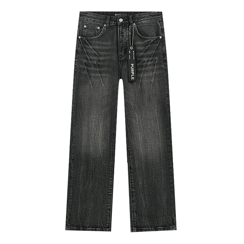 Purple Brand Washed Straight Denim Jeans Black PU803