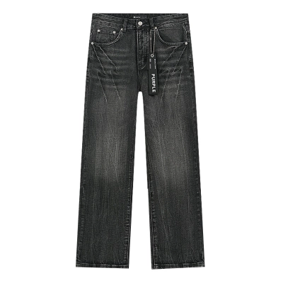 Purple Brand Washed Straight Denim Jeans Black PU803 02