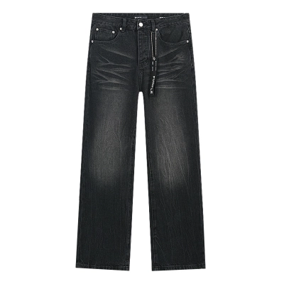 Purple Brand Washed Wide Leg Denim Jeans Black PU810 02