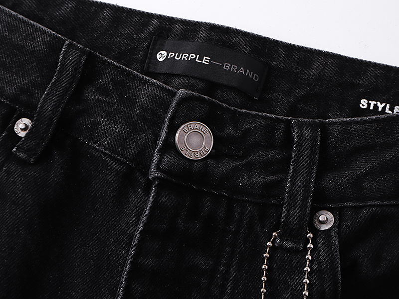 Purple Brand Washed Wide Leg Denim Jeans Black PU810