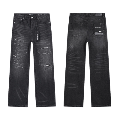 Purple Brand Washed Wide Leg Denim Jeans Black PU829 01