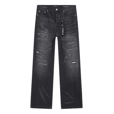 Purple Brand Washed Wide Leg Denim Jeans Black PU829 02