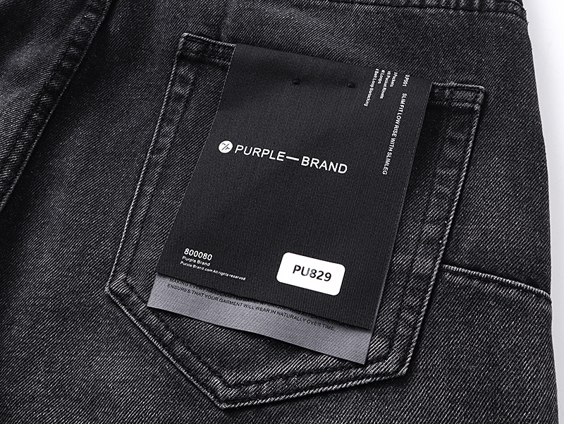 Purple Brand Washed Wide Leg Denim Jeans Black PU829
