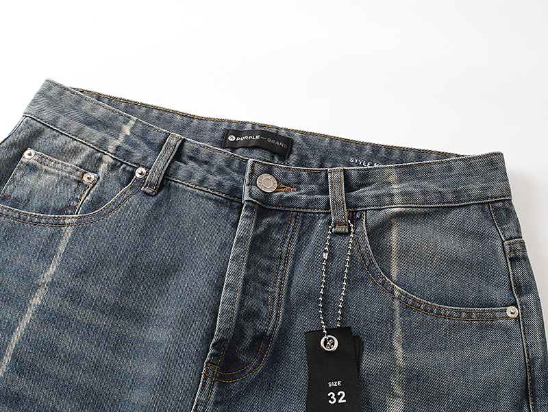 Purple Brand Washed Wide Leg Denim Jeans Blue PU811