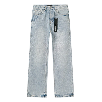 Purple Brand Washed Wide Leg Denim Jeans Light Blue PU830 02