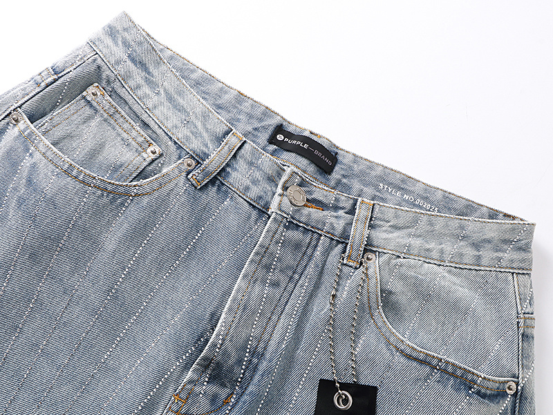 Purple Brand Washed Wide Leg Denim Jeans Light Blue PU830