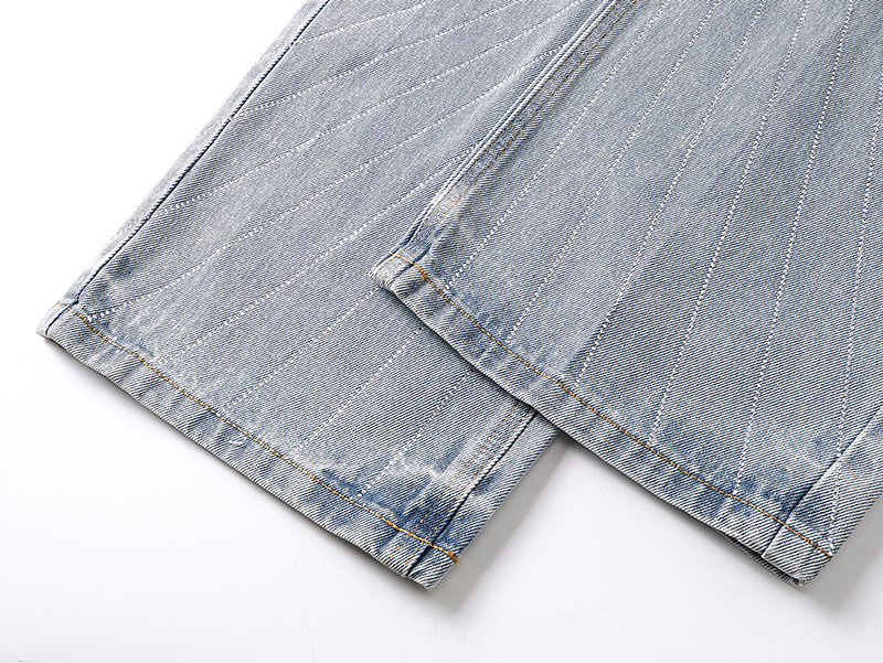 Purple Brand Washed Wide Leg Denim Jeans Light Blue PU830