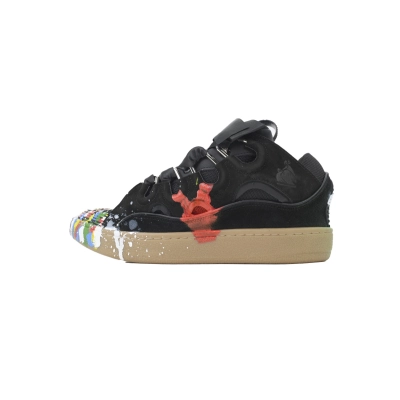 Lanvin Curb Sneakers Black Paint Splatter – Premium Ver. 01