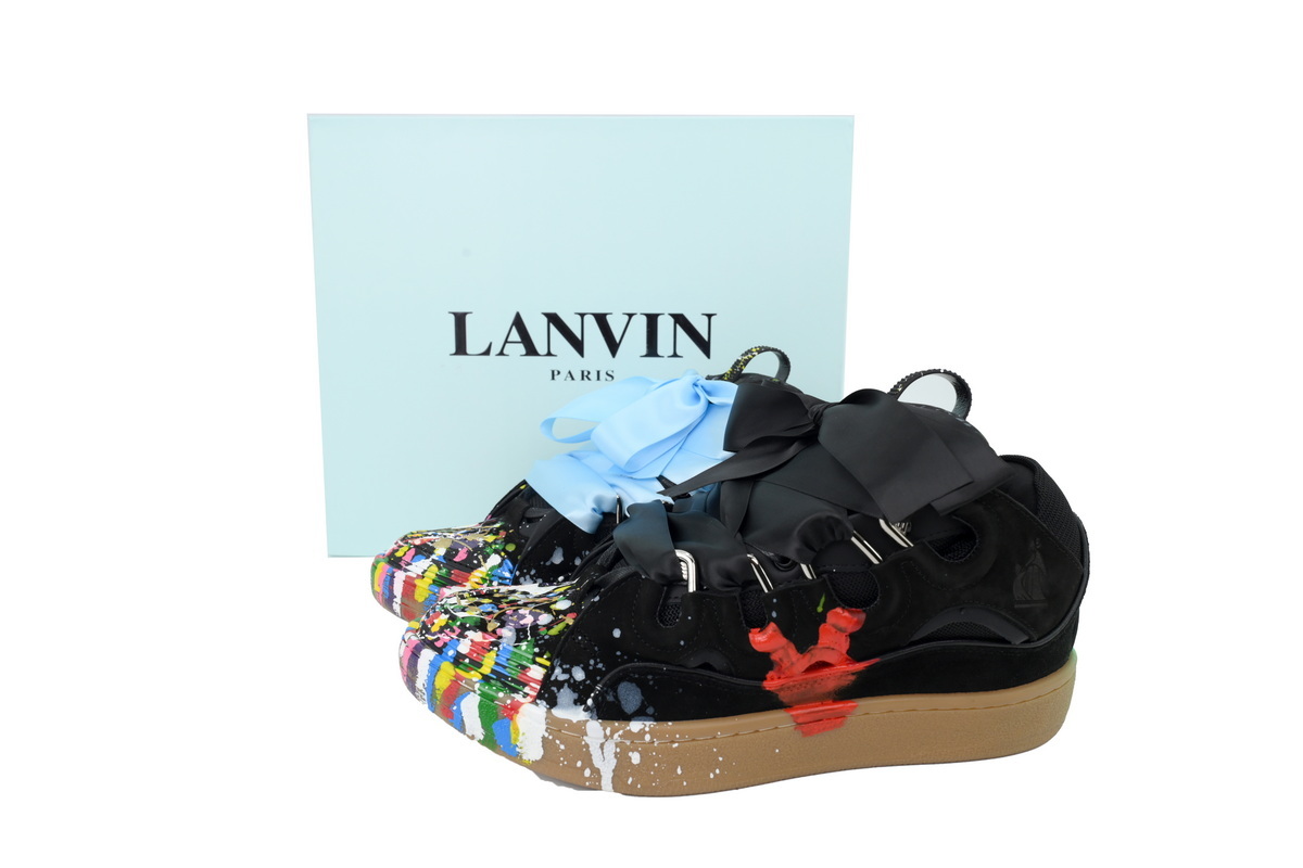 Lanvin Curb Sneakers Black Paint Splatter – Premium Ver.