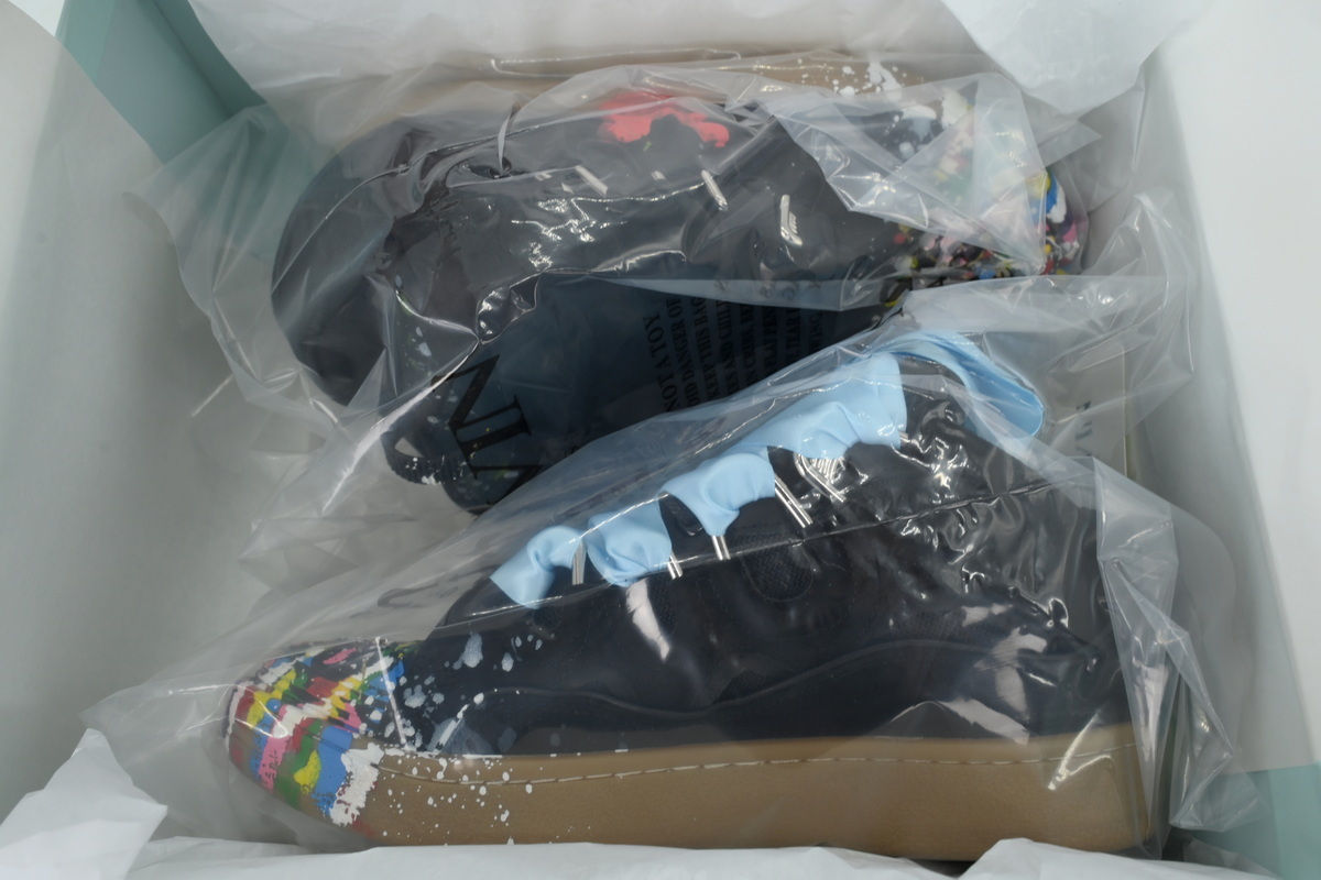 Lanvin Curb Sneakers Black Paint Splatter – Premium Ver.