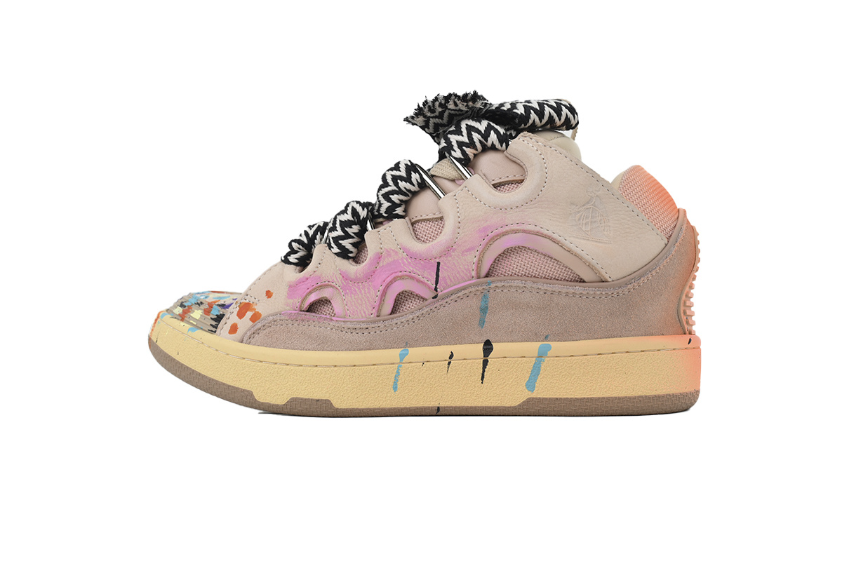 Lanvin Curb Sneakers Pink Paint Splatter – Premium Ver.