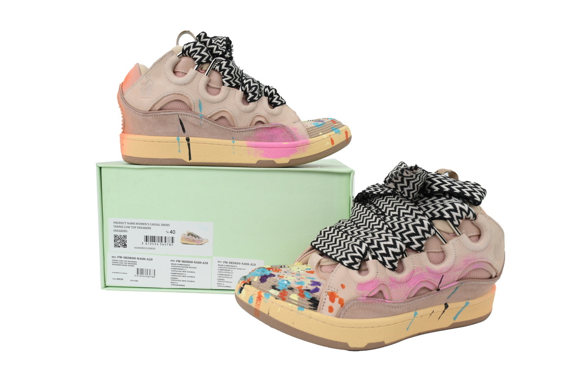 Lanvin Curb Sneakers Pink Paint Splatter – Premium Ver.