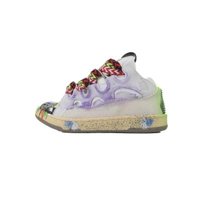 Lanvin Curb Sneakers White Paint Splatter – Premium Ver. 01