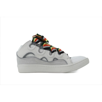 Lanvin Curb Sneakers White with Multicolor Ribbon Laces – Premium Ver. 02