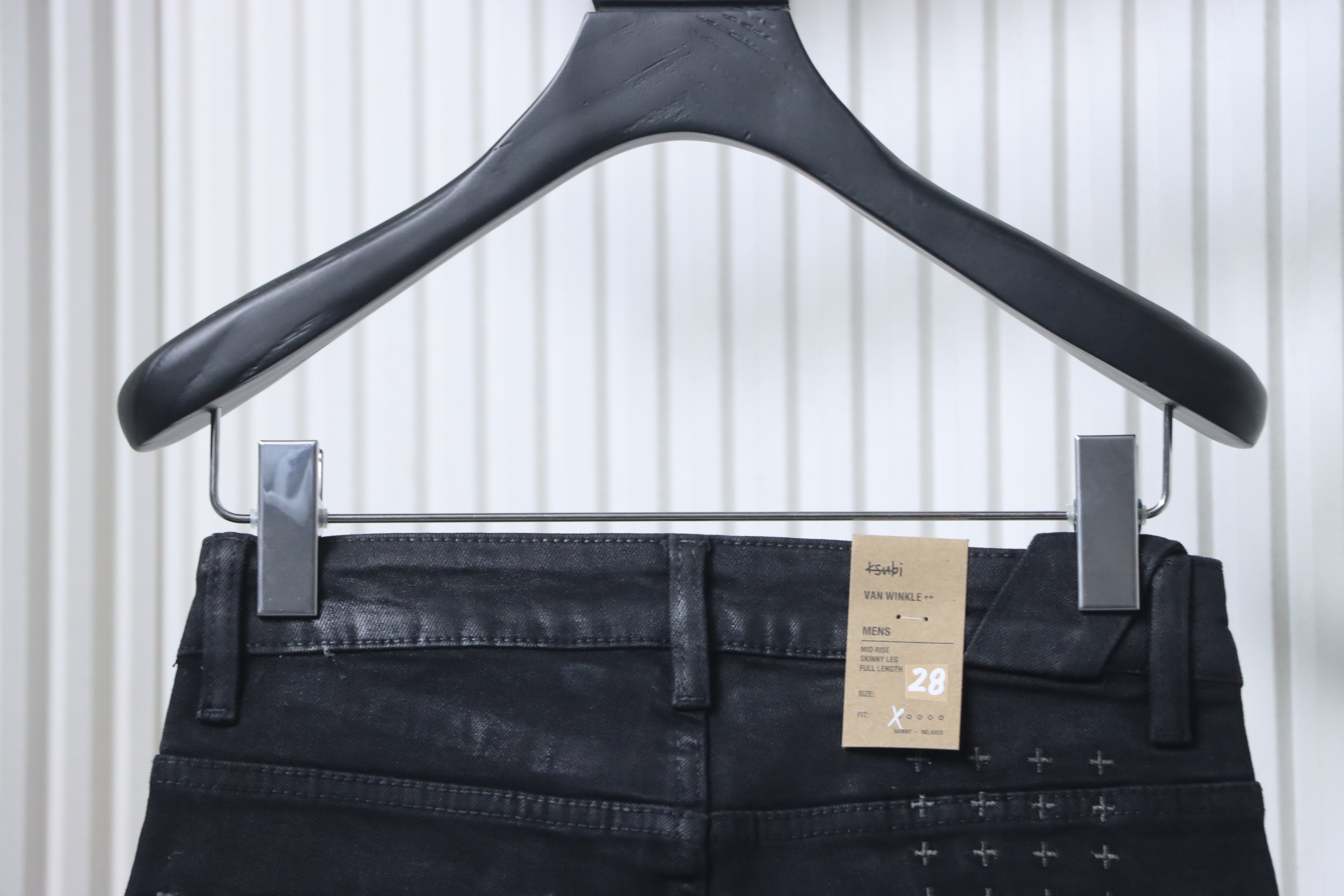 Ksubi Solid Color Back Pocket Letter Jeans