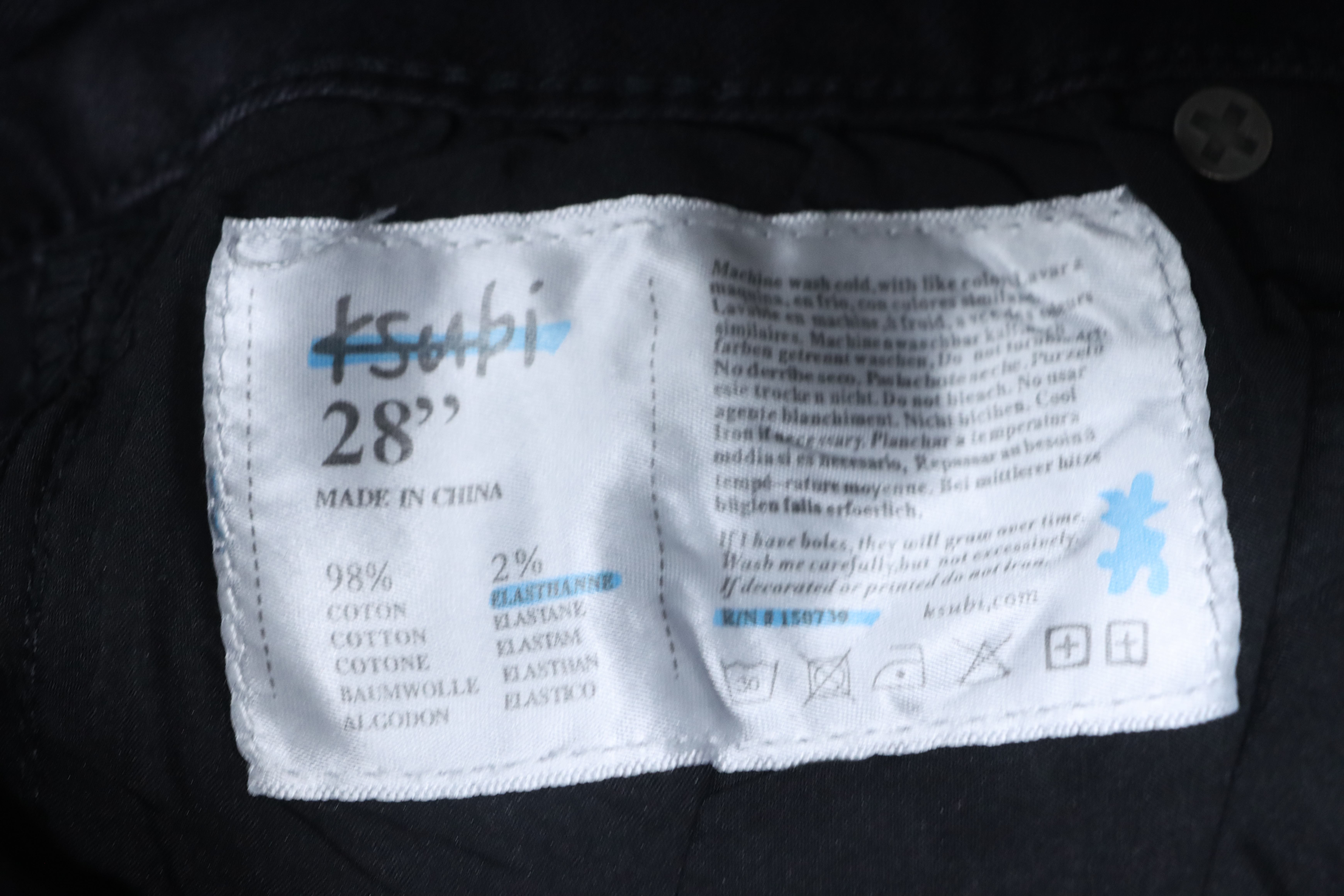 Ksubi Solid Color Back Pocket Letter Jeans