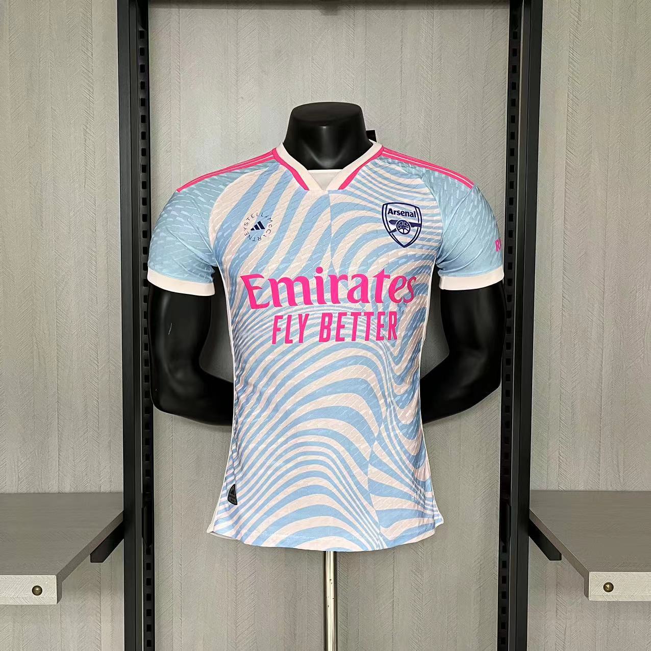 Arsenal 2023/24 Mens Player Version Blue/Pink Jersey