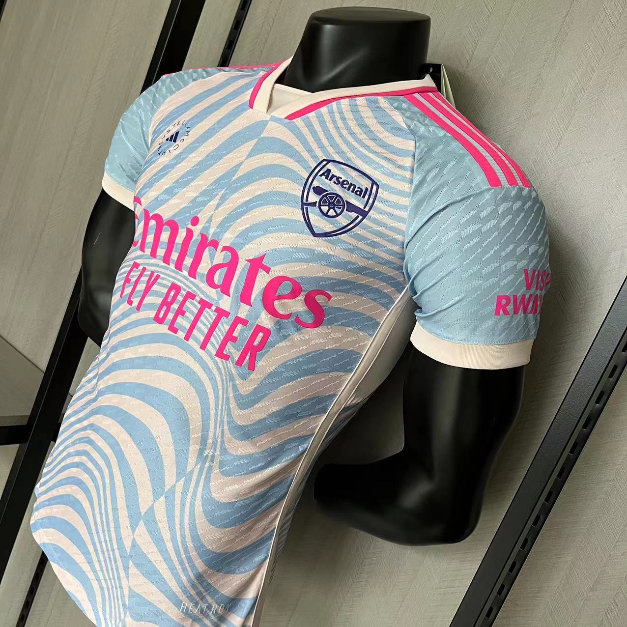 Arsenal 2023/24 Mens Player Version Blue/Pink Jersey