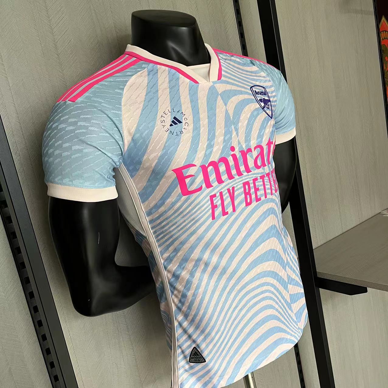 Arsenal 2023/24 Mens Player Version Blue/Pink Jersey