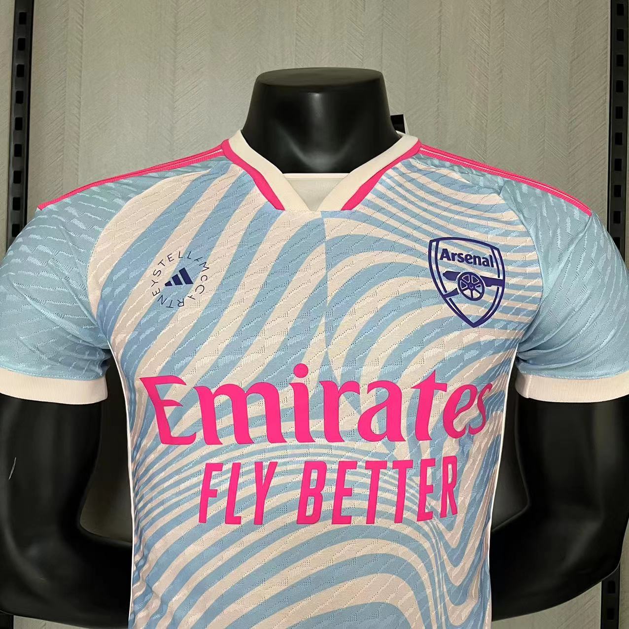 Arsenal 2023/24 Mens Player Version Blue/Pink Jersey