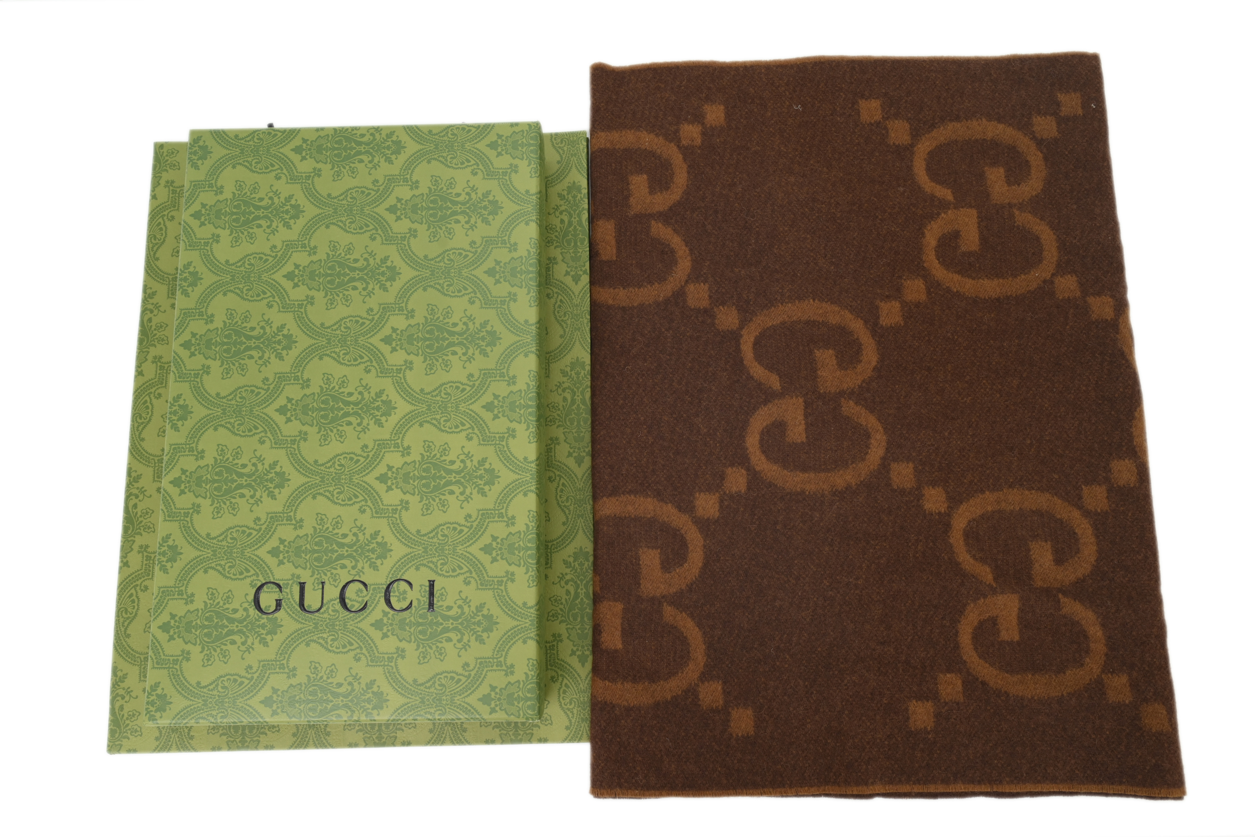 Gucci GG Fringe Scarf - Dark Brown